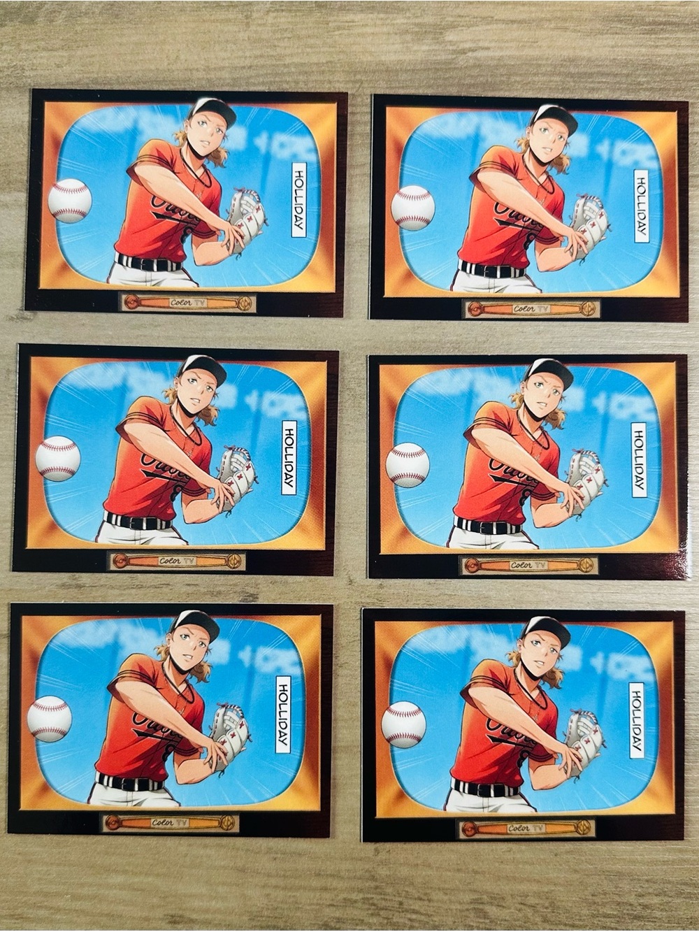 Jackson Holliday Lot of (6) 2024 Topps Anime #BA-6 Novelty Cards.